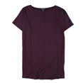 thumbnail image 1 of Eileen Fisher Womens Solid Basic T-Shirt, darkpurple, M, 1 of 2