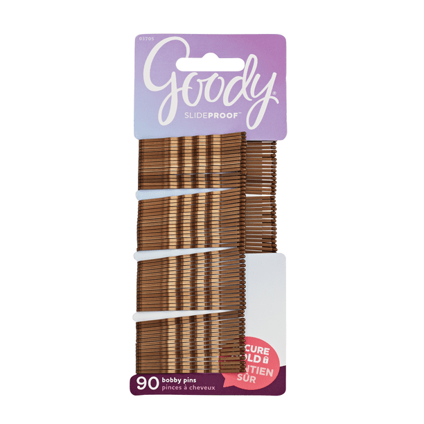 Goody Bobby Pins, Brown Hair Pins, Secure Hold, 90 Ct