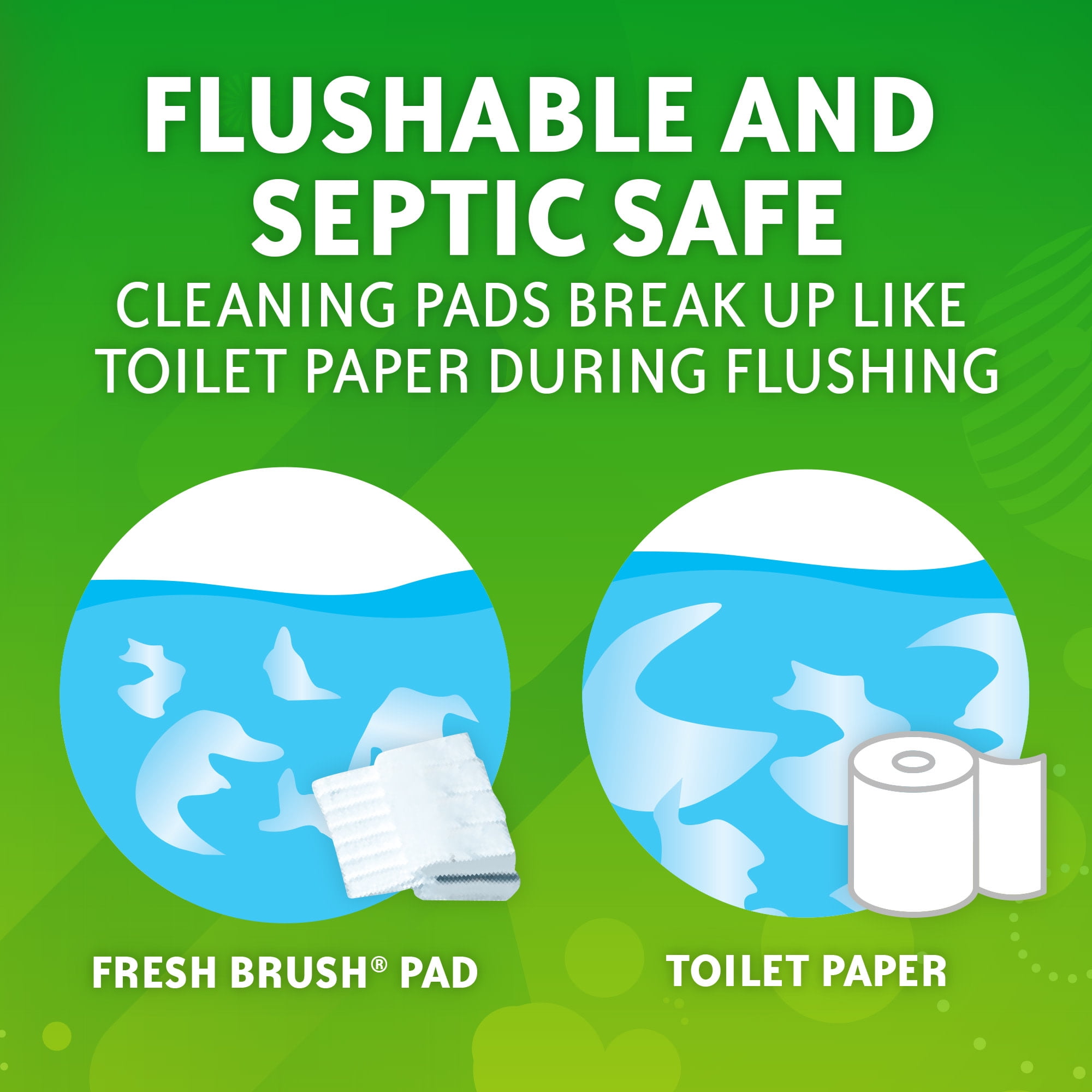 (2 pack) Scrubbing Bubbles Toilet Bowl Cleaner Wand Refills, Flushable Fresh Brush Cleaning Pads, Citrus, 20 Count