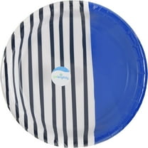 Color Block Printed 8.5" Round Paper Plates - Disposable Party Plates - 8 Count