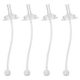 thumbnail image 1 of ColoMX 4 unids Durable Bebé de boca ancha MIILK Botella Pajas de silicona Paja Bebé Paja Accesorios (transparentes), 1 of 8