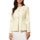 thumbnail image 1 of INSPIRAR CHIC Blazer de trabajo elegante para mujeres, chaquetas sin cuello, con botón hacia abajo, de manga larga y con hemo peplum XS Beige, 1 of 6