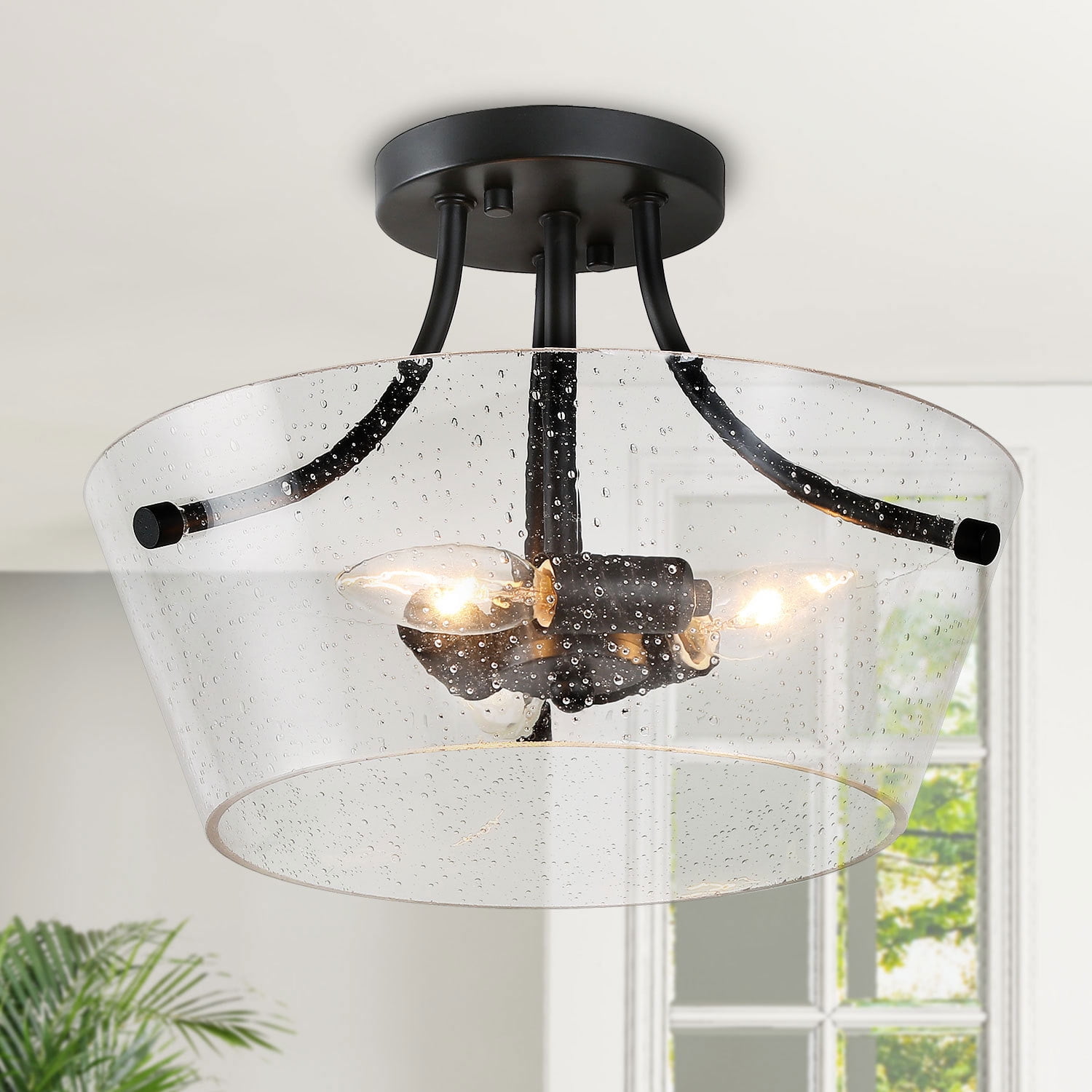 Modern Farmhouse Bathroom Ceiling Lighting / Metro Shaded Vanity Light