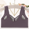 thumbnail image 4 of Hessimy Daisy Bras for Older Women,Bras For Older Women Front Close Button Cotton Bras Comfortable Full Support Wide Back No Underwire Bras(Purple,50), 4 of 4