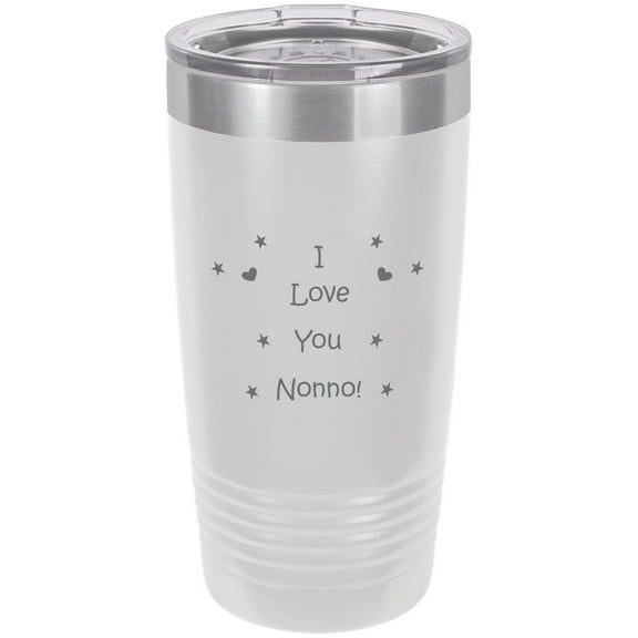 I Love you Nonno! Stainless Steel Engraved Insulated Tumbler 20 Oz Travel Coffee Mug, White