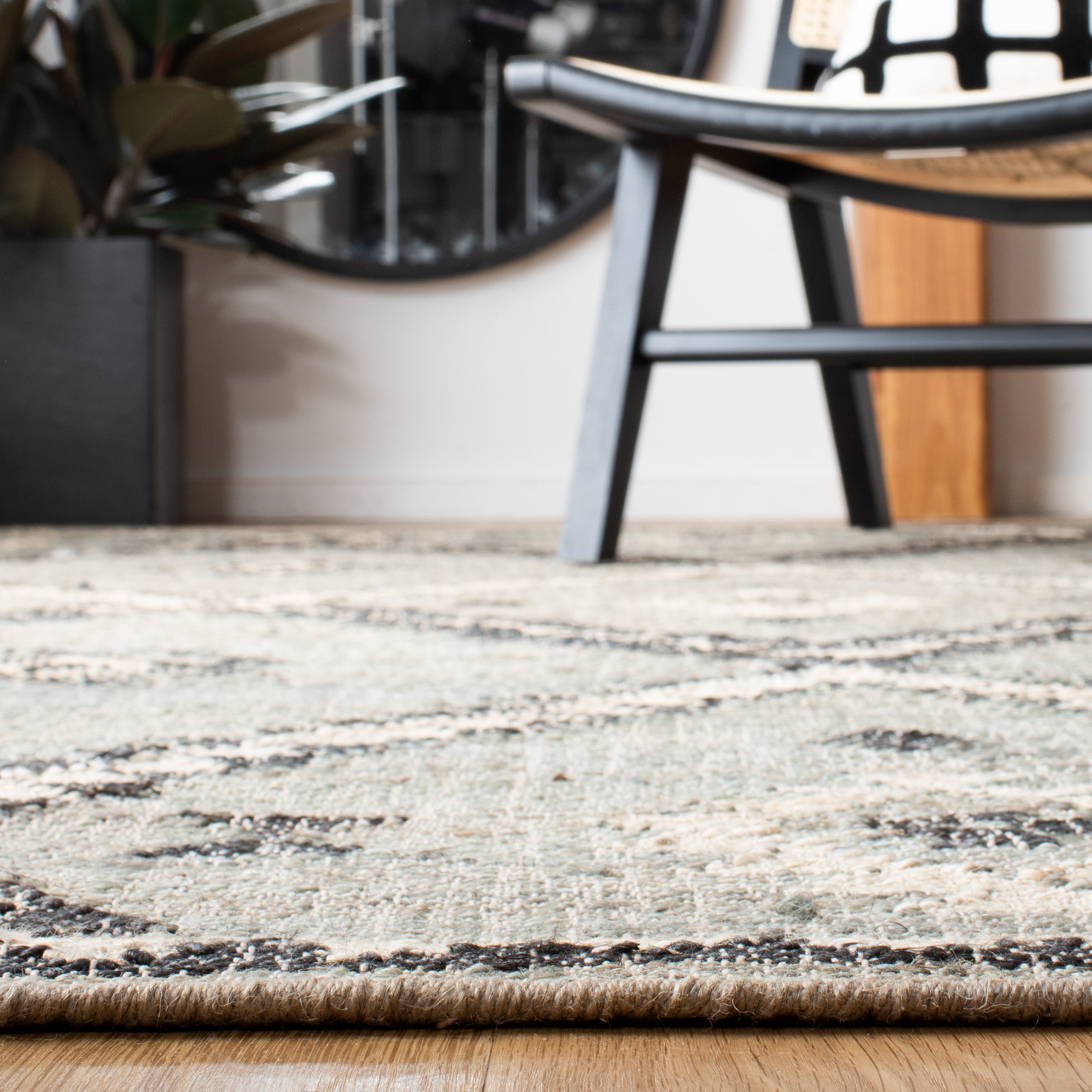 SAFAVIEH Kilim Aindreas Tribal Area Rug, Blue/Black, 7' x 7' Round