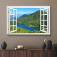 thumbnail image 2 of wall26 Canvas Print Wall Art Window View of Green Mountain Village Nature Wilderness Photography Realism Rustic Scenic Colorful Relax/Calm Ultra for Living Room, Bedroom, Office - 12"x18", 2 of 5