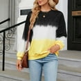 thumbnail image 6 of gbyLJF Women's Oversized Crew Neck Tie Dye Sweatshirts with No Hood Plus Size Casual Color Block Pullover Tops Black S, 6 of 7