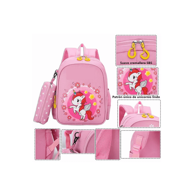 Mochilas Infantiles Mochila Escolar Con Gran Capacidad rosa