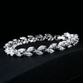 thumbnail image 2 of Cubic Zirconia Tennis Bracelet Simulated Diamond Marquise Cut white 6.8- 8 extension Bridal, 2 of 8