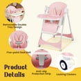 thumbnail image 4 of Silla Alta para Bebé FAHKNS 6 en 1 Plegable y Ajustable Rosa, 4 of 7