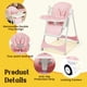 thumbnail image 4 of Silla Alta para Bebé FAHKNS 6 en 1 Plegable y Ajustable Rosa, 4 of 7
