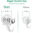 thumbnail image 2 of 4 Pack Suction Cup Hooks,Clear Heavy Duty Vacuum Suction Hooks,Shower Wall Suction Cup Hangers,Strong Seamless Sucker Hook,Creative Plastic Hook (Clear), 2 of 5