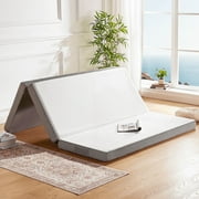 4 inch Tri Folding Memory Foam Mattresses with Removable & Washable Cover, Twin
