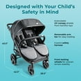 thumbnail image 2 of Foundations Gaggle Roadster Duo Side-by-Side Double Lightweight Stroller, Reclining Seats with Canopy, Black, 2 of 8