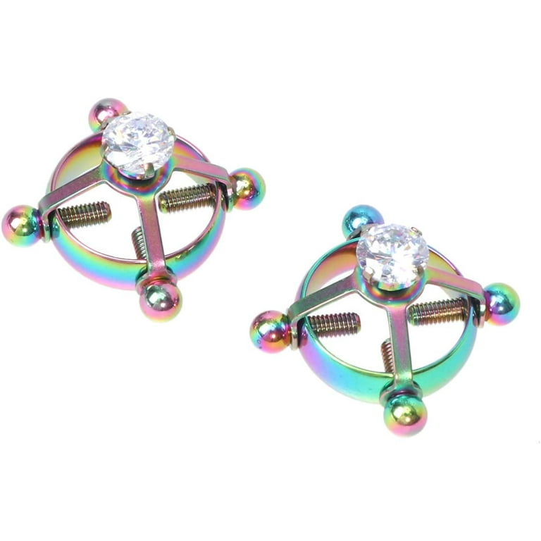 2x Non-Piercing Nipple Rings Circle Shields Clamps Adjustable