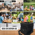 thumbnail image 6 of OVENTE Collapsible Soft Cooler Bag, Insulated Lunch Bag with Double-Deck Leakproof Compartments, Waterproof Exterior, Portable for Work, Travel, Beach, Camping and Road Trips, Black CCBI024B, 6 of 8