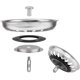 thumbnail image 3 of Colador de fregadero Tapón de acero inoxidable para fregadero de cocina y baño, diámetro de 79 mm, 2 unidades, 3 of 5