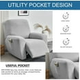 thumbnail image 5 of Stretch Recliner Slipcovers Jacquard Sofa Cover 4-Piece  Slipcover Furniture Protector Recliner Chair Cover with Storage Pocket for Living Room Light Grey, 5 of 11