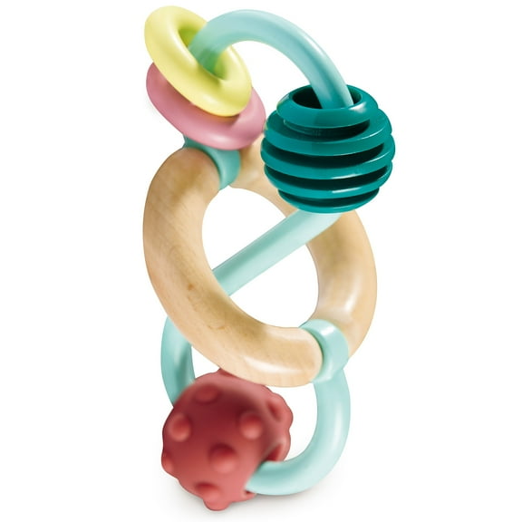 Hape: Bead Maze - Baby Wooden Teething Toy, Bead Loop, Soft Rubber Beads & Discs, Infinity Track, Sensory Development, Baby-Toddler-Infant 0 Mo 