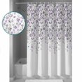 thumbnail image 4 of Flower Purple Shower Curtain, 60" x 72", Grey Cherry Blossoms White Background Waterproof Bathroom Curtain Washable Shower Curtain Set with 12 Hooks, 4 of 6