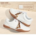 thumbnail image 4 of LUCKY STEP Retro Fashion Sneakers with Gum Sole Comfort Low Top Casual Shoes,White,Womens, 4 of 10