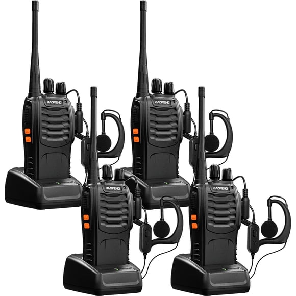 Walkie Talkies BAOFENG bf-888s UHF de largo alcance, paquete de 4 con Acc