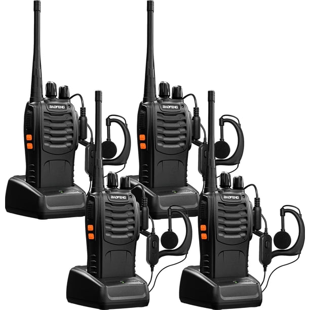 Walkie Talkies BAOFENG bf-888s UHF de largo alcance, paquete de 4 con Acc