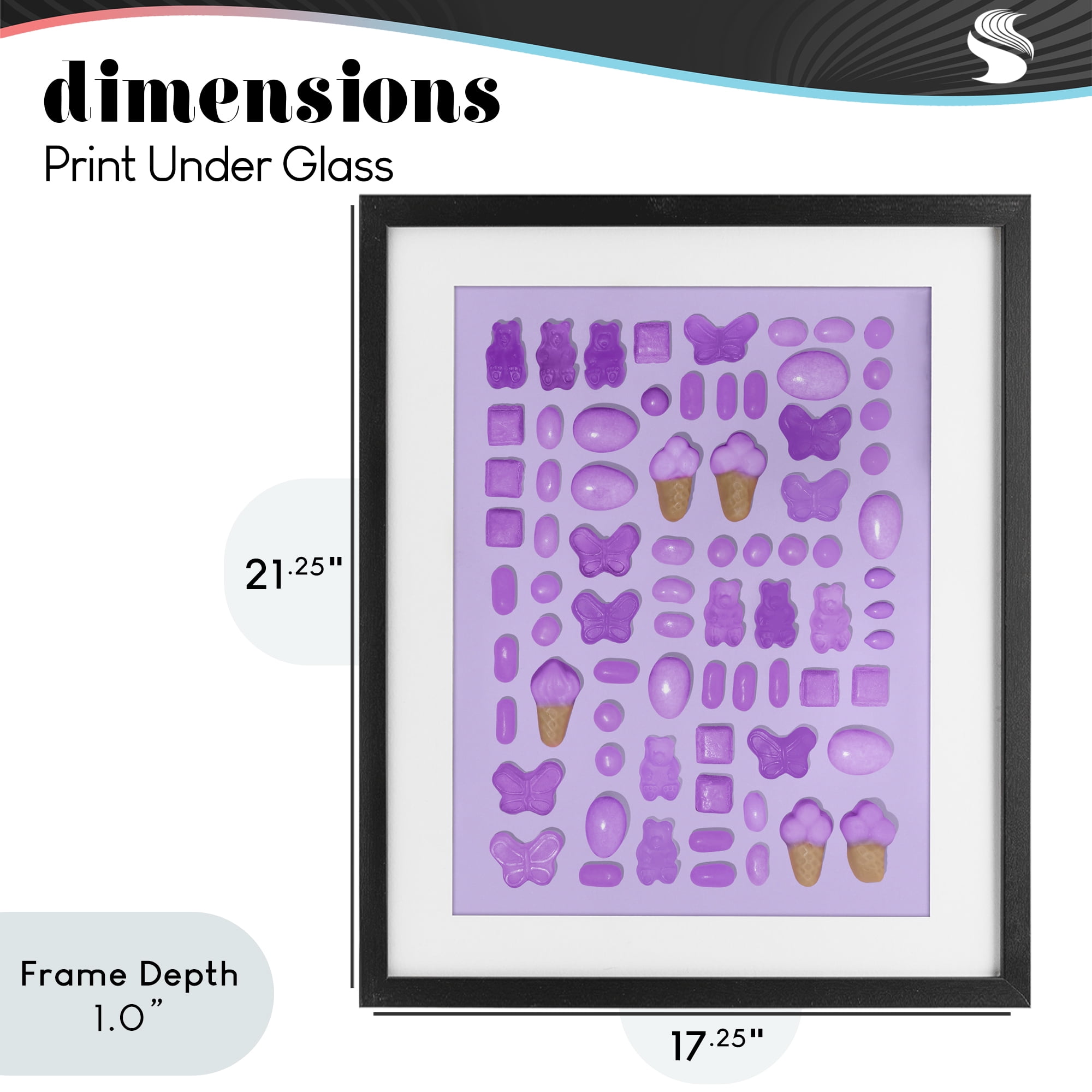 Stupell Industries Lilac Purple Toned Candies Black Framed Print Under Glass, design by LISH Creative