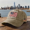 thumbnail image 2 of USA 250th Anniversary Embroidered Hat Adjustable Washed Hat for Men Women Gifts,Khaki, 2 of 6