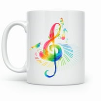 Musical 11 oz Coffee Mug - Piano Theme for Music Lovers White Ceramic Gift