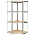 thumbnail image 2 of vidaXL 4-Layer Corner Shelf Silver Steel&Engineered Wood, 2 of 5