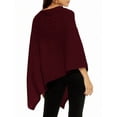 thumbnail image 2 of Women's Dolman Sleeve Poncho Top Crochet Knitted Loose Fit Pullover Sweater Fashion Women's Sweater (Red L), 2 of 6