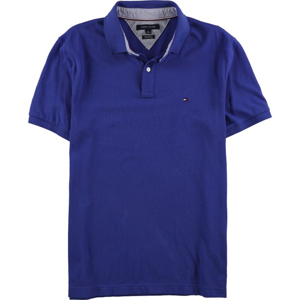 Tommy Hilfiger - Polo de rugby para hombre, ajuste personalizado, azul, grande Tommy Hilfiger polo, rugbi