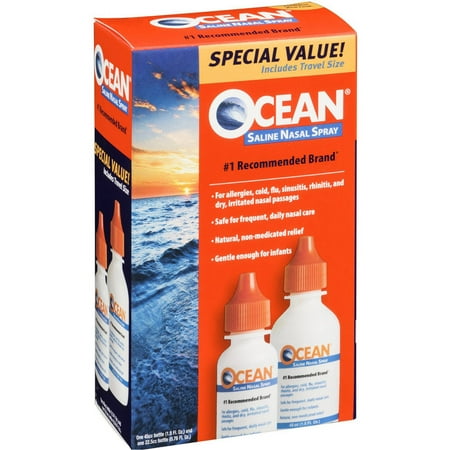 Ocean Ocean Saline Nasal Spray, 2.26 FL OZ (Pack of 6)