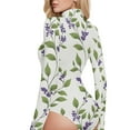 thumbnail image 4 of joogoo Leaf Green Women's Mock Turtle Neck Long Sleeve Bodysuit S, 4 of 8