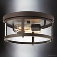 thumbnail image 3 of Luxury Farmhouse Ceiling Light, Medium Size: 5.75''H x 12.625''W, with Modern Farmhouse Style Elements, Antique Bronze Finish, UHP1523 from the Bankstown Collection by Urban Ambiance, 3 of 5