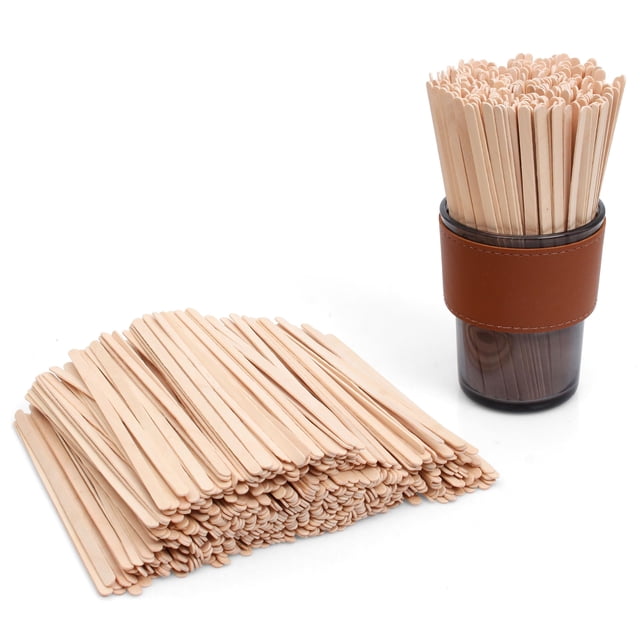 Agitadores de café ANTEOK de madera de 18 cm, 500 unidades, madera de abedul