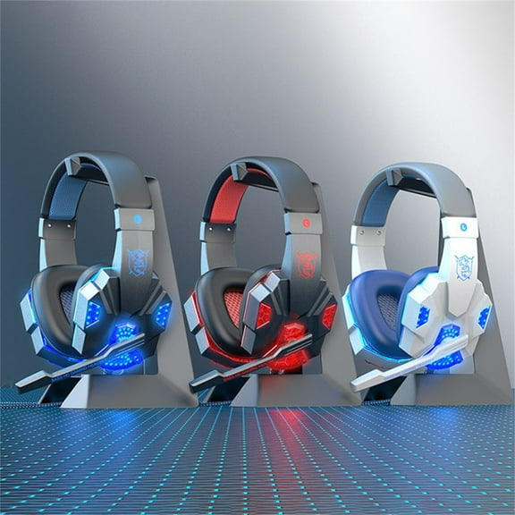 Bluetooth Headphones Over Ear,Low-latency Stereo Audio Gaming Headset with LED Lights,Noise Canceling,Lightweight,for Home Office Cellphone PC.,White