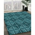 thumbnail image 3 of Ahgly Company Machine Washable Indoor Square Transitional Deep Teal Green Area Rugs, 7' Square, 3 of 7