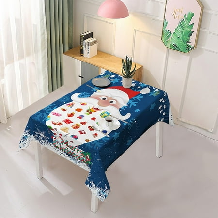 

TKing Fashion Christmas Tablecloth Print Rectangle Table Cover Set Holiday Party Home Decor - Multi-color