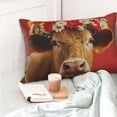 thumbnail image 4 of Salouo White And Red Daisy Cow Pattern Pillow Cases,1PC Pillow Covers with Envelope Closure Decorative Pillow Case for Bed Couch,Pillows Not Included-16"x24", 4 of 6