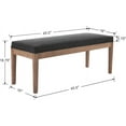 thumbnail image 3 of Upholstered Entryway Bench Farmhouse Shoe Benches for Hallway Porch Bedroom Bench for End of Bed Dining Bench for Dining Table Dining Room Kitchen Window with Wood Legs, Linen, Charcoal, 3 of 18