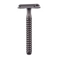 thumbnail image 1 of Navaja de afeitar segura, elegante y moderna, ideal para hombres, color negro, sin hojas incluidas, fabricada en acero inoxidable, tamaño compacto., 1 of 6