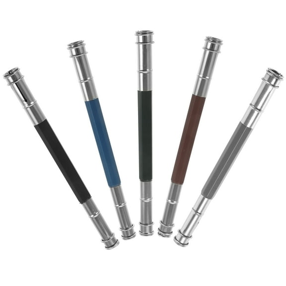KALLORY 5pcs Stainless Steel Pencil Extenders Professional Pencil Extenders Crayon Extenders