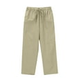 thumbnail image 6 of Juslio Women Linen Pants High Waist Solid,Casual Drawstring Linen Linen Pants L, 6 of 9