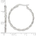 thumbnail image 2 of FJC Finejewelers 925 Sterling Silver Satin Twisted Hoop Earrings 30 x 31 mm, 2 of 6
