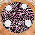 thumbnail image 2 of Pink and Black Of Leopard Print Round Fitted Tablecloth with Elastic Edge,Dining Table Cover Waterproof,Outdoor Round Tablecloth for Camping,Dining,Indoor and Outdoor, 2 of 7