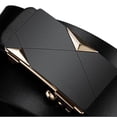thumbnail image 4 of Leather Belts for Men Automatic Buckle Leather Geometric Spliced Metal Buckle Matte Strap Business Daily Versatile Waist Accessory Gold 120cm, 4 of 6
