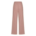 thumbnail image 6 of Barrel Jeans Women Cotton Pants for Women Loose Fitting Casual Linen High Waist Pants Drawstring Summer Pants Trousers with Pockets Rose Gold M, 6 of 6